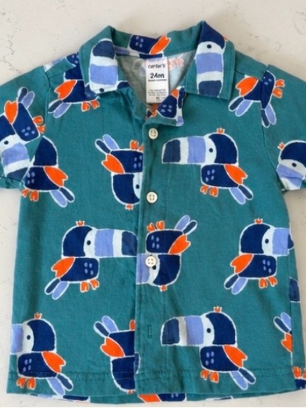 Carter's Teal Toucan Button-Front Shirt